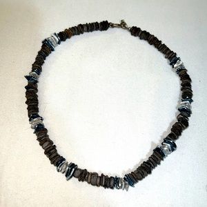 Gray and blue stone type necklace retro